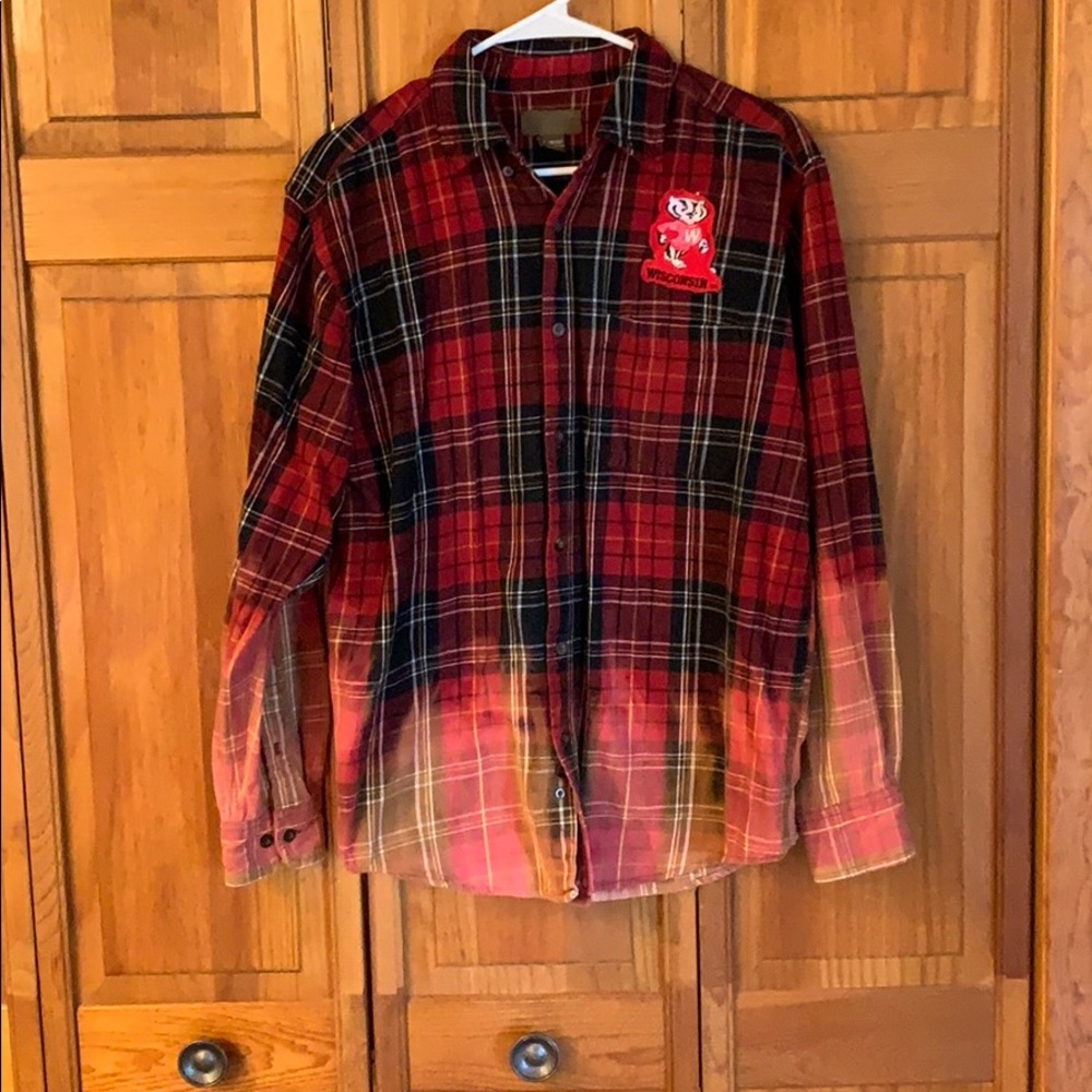 WI Badgers bleached flannel